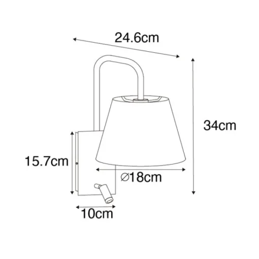 QAZQA Moderne wandlamp wit en brons met leeslamp - Renier