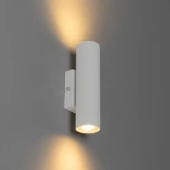 QAZQA Moderne wandlamp wit 2-lichts GU10 50mm - Jeana