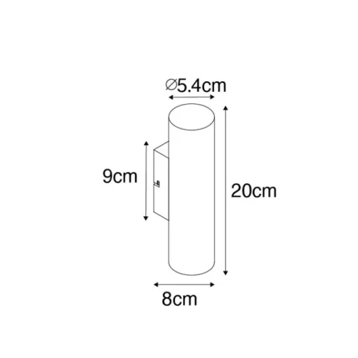 QAZQA Moderne wandlamp wit 2-lichts GU10 50mm - Jeana