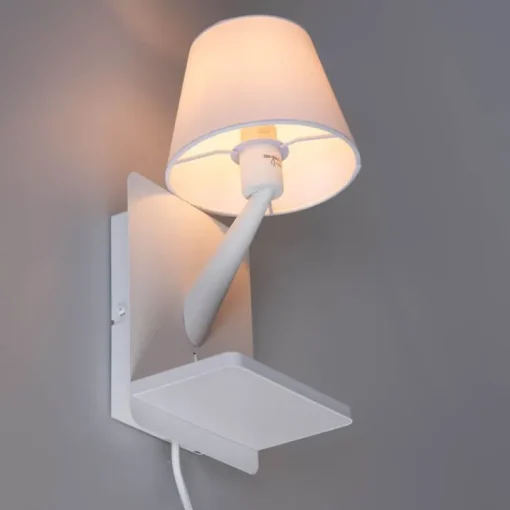 Trio Leuchten Moderne wandlamp wit met USB-C en inductielader - Comfort