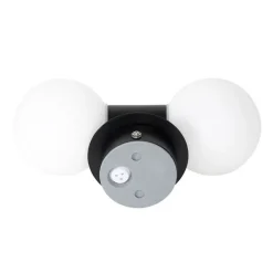 QAZQA Moderne wandlamp zwart IP44 2-lichts - Cederic