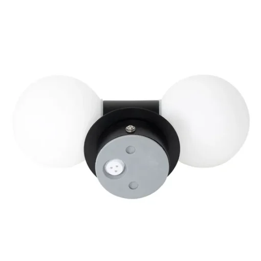 QAZQA Moderne wandlamp zwart IP44 2-lichts - Cederic