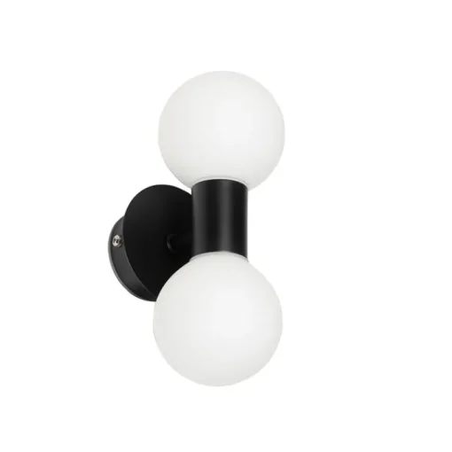 QAZQA Moderne wandlamp zwart IP44 2-lichts - Cederic