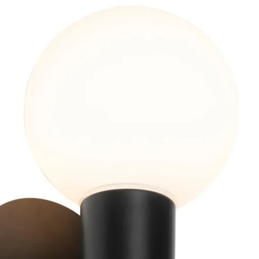 QAZQA Moderne wandlamp zwart IP44 2-lichts - Cederic
