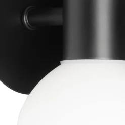 QAZQA Moderne wandlamp zwart IP44 2-lichts - Cederic