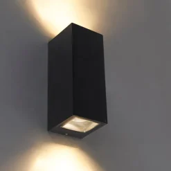 QAZQA Moderne wandlamp zwart 2-lichts AR70 IP54 - Baleno