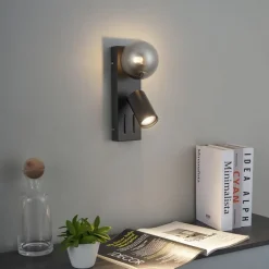 QAZQA Moderne wandlamp zwart 2-lichts kantelbaar - Lesly