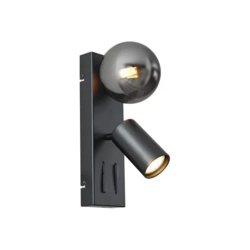 QAZQA Moderne wandlamp zwart 2-lichts kantelbaar - Lesly