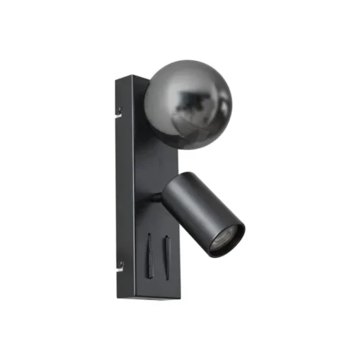 QAZQA Moderne wandlamp zwart 2-lichts kantelbaar - Lesly