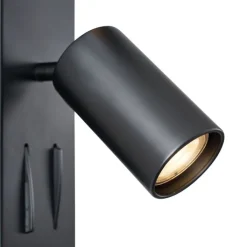 QAZQA Moderne wandlamp zwart 2-lichts kantelbaar - Lesly