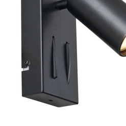 QAZQA Moderne wandlamp zwart 2-lichts kantelbaar - Lesly