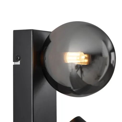 QAZQA Moderne wandlamp zwart 2-lichts kantelbaar - Lesly
