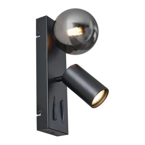 QAZQA Moderne wandlamp zwart 2-lichts kantelbaar - Lesly