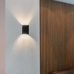 QAZQA Moderne wandlamp zwart 2-lichts - Otan S