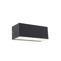 QAZQA Moderne wandlamp zwart met lichteffect IP54 - Houks