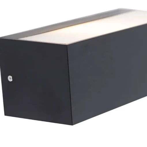 QAZQA Moderne wandlamp zwart met lichteffect IP54 - Houks