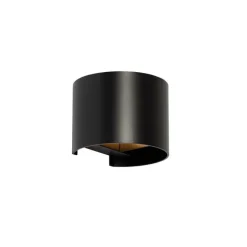 QAZQA Moderne wandlamp zwart met lichteffect rond - Edwin
