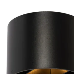 QAZQA Moderne wandlamp zwart met lichteffect rond - Edwin