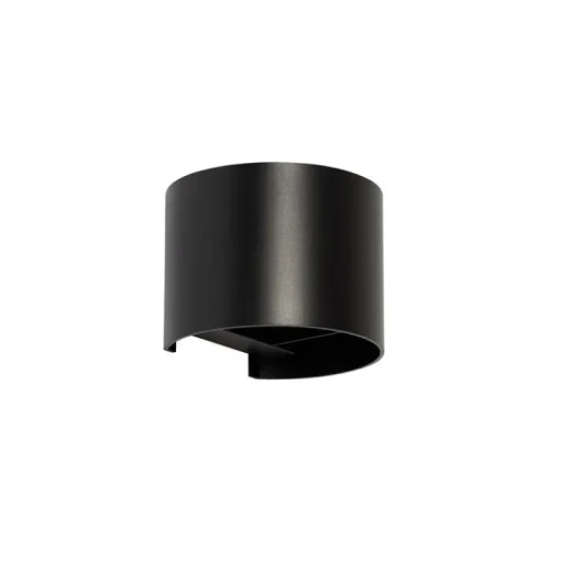 QAZQA Moderne wandlamp zwart met lichteffect rond - Edwin