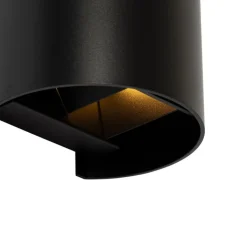 QAZQA Moderne wandlamp zwart met lichteffect rond - Edwin