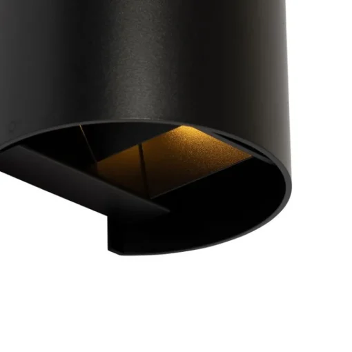 QAZQA Moderne wandlamp zwart met lichteffect rond - Edwin