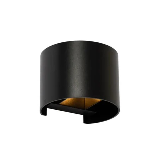 QAZQA Moderne wandlamp zwart met lichteffect rond - Edwin