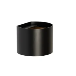 QAZQA Moderne wandlamp zwart met lichteffect rond - Edwin