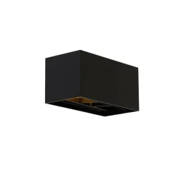 QAZQA Moderne wandlamp zwart rechthoekig 2-lichts - Edwin