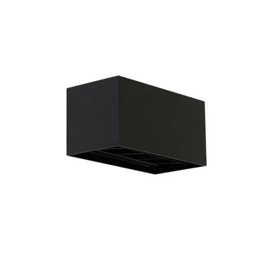 QAZQA Moderne wandlamp zwart rechthoekig 2-lichts - Edwin