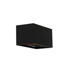 QAZQA Moderne wandlamp zwart rechthoekig 2-lichts - Edwin