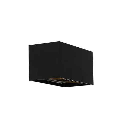 QAZQA Moderne wandlamp zwart rechthoekig 2-lichts - Edwin