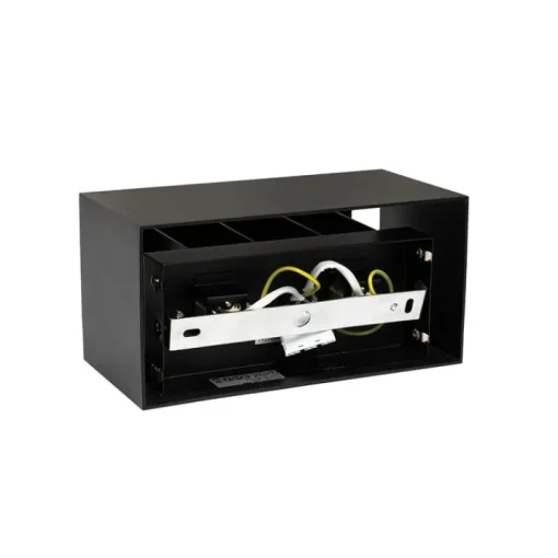 QAZQA Moderne wandlamp zwart rechthoekig 2-lichts - Edwin