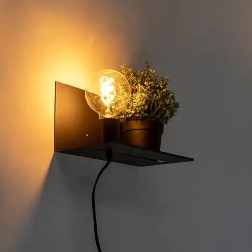 QAZQA Moderne wandlamp zwart verstelbaar - Muro