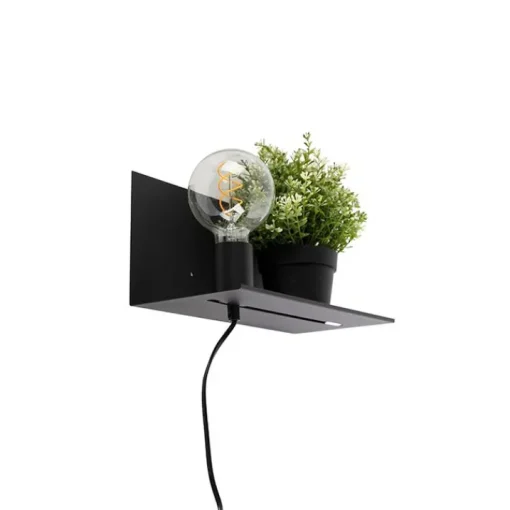QAZQA Moderne wandlamp zwart verstelbaar - Muro