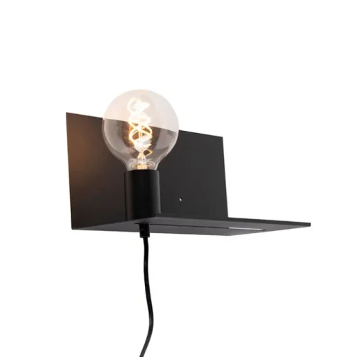 QAZQA Moderne wandlamp zwart verstelbaar - Muro