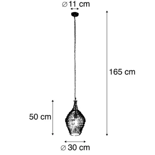 QAZQA Oosterse hanglamp goud 30 cm - Nidum