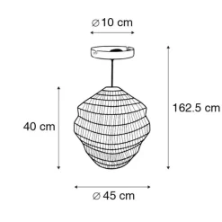 QAZQA Oosterse hanglamp goud 45 cm x 40 cm - Vadi