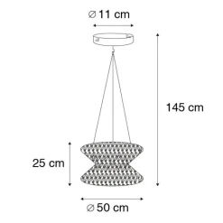 QAZQA Oosterse hanglamp macramé 50 cm - Leonard