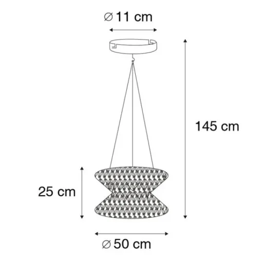 QAZQA Oosterse hanglamp macramé 50 cm - Leonard
