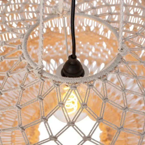 QAZQA Oosterse hanglamp macramé 50 cm - Leonard