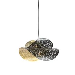 QAZQA Oosterse hanglamp zwart met goud 28 cm - Japke
