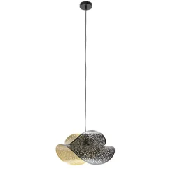 QAZQA Oosterse hanglamp zwart met goud 28 cm - Japke