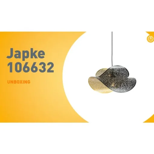 QAZQA Oosterse hanglamp zwart met goud 28 cm - Japke