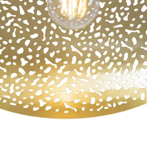 QAZQA Oosterse hanglamp zwart met goud 28 cm - Japke