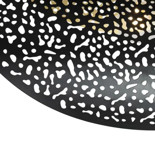QAZQA Oosterse hanglamp zwart met goud 28 cm - Japke