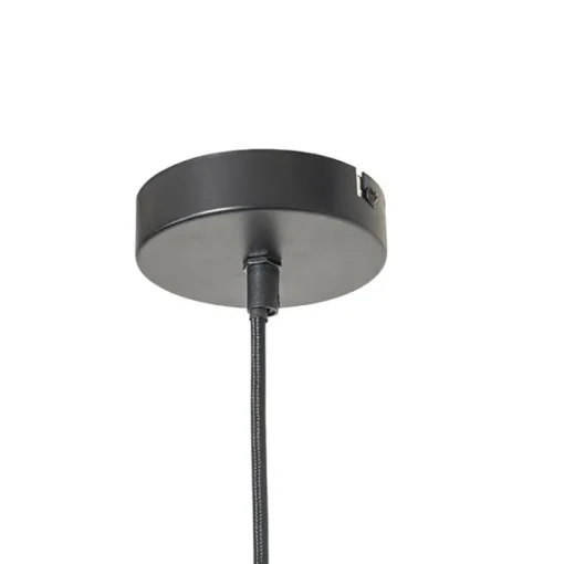 QAZQA Oosterse hanglamp zwart met rotan kap - Maud