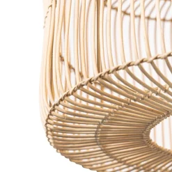 QAZQA Oosterse hanglamp zwart met rotan kap - Maud