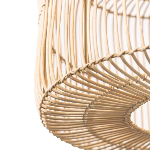 QAZQA Oosterse hanglamp zwart met rotan kap - Maud