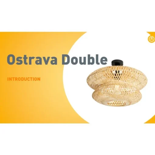QAZQA Oosterse plafondlamp bamboe - Ostrava Double