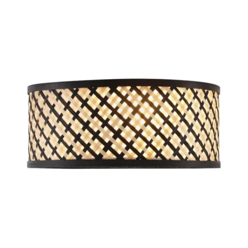 QAZQA Oosterse plafondlamp rotan met zwart 30cm - Tremmo